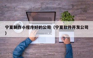 陵水宁夏制作小程序好的公司（宁夏软件开发公司）